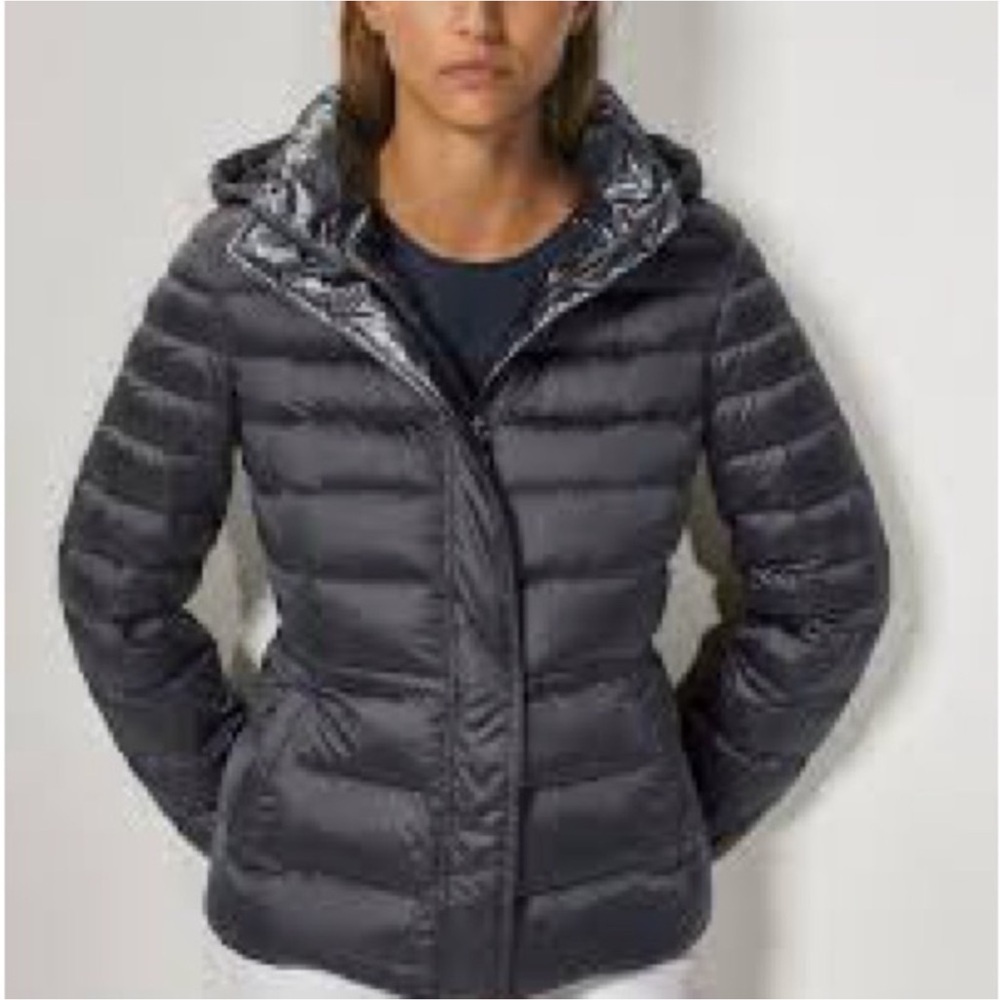 Massimo Dutti Charcoal Puffer Jacket Size Large